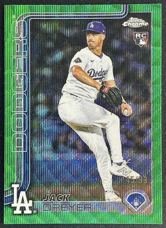 2025 Topps Chrome Update Jack Dreyer #USC39 Green Wave Refractor /99 RC