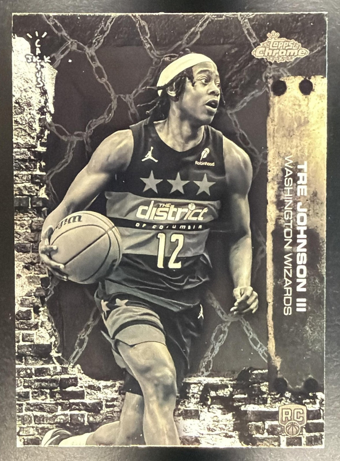 TRE JOHNSON III 2025-26 TOPPS CHROME X CACTUS JACK #66 RC WIZARDS