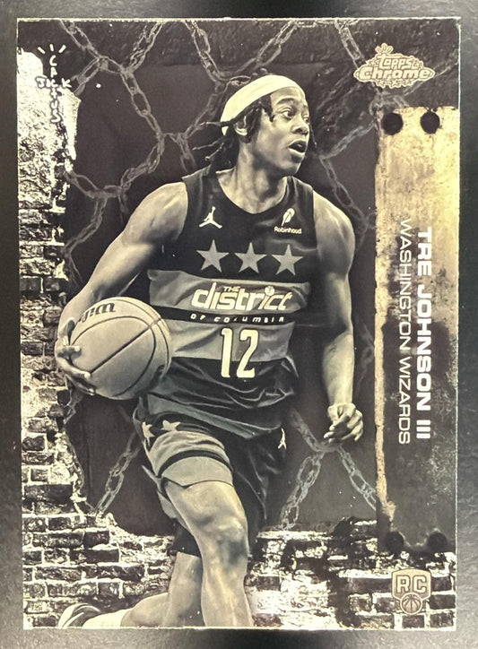 TRE JOHNSON III 2025-26 TOPPS CHROME X CACTUS JACK #66 RC WIZARDS