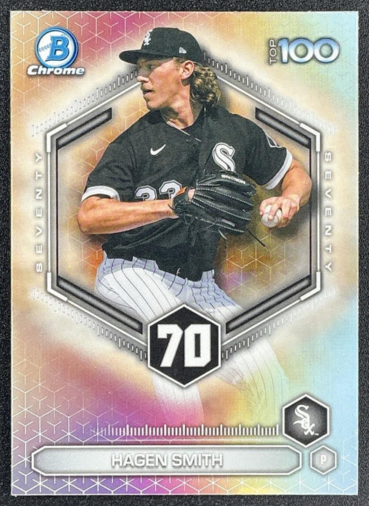 HAGEN SMITH 2026 BOWMAN #BTP-70 SCOUTS TOP 100 CHROME WHITE SOX