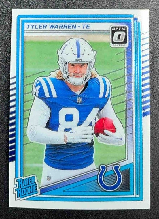 TYLER WARREN 2025 PANINI DONRUSS OPTIC #234 RATED ROOKIE COLTS