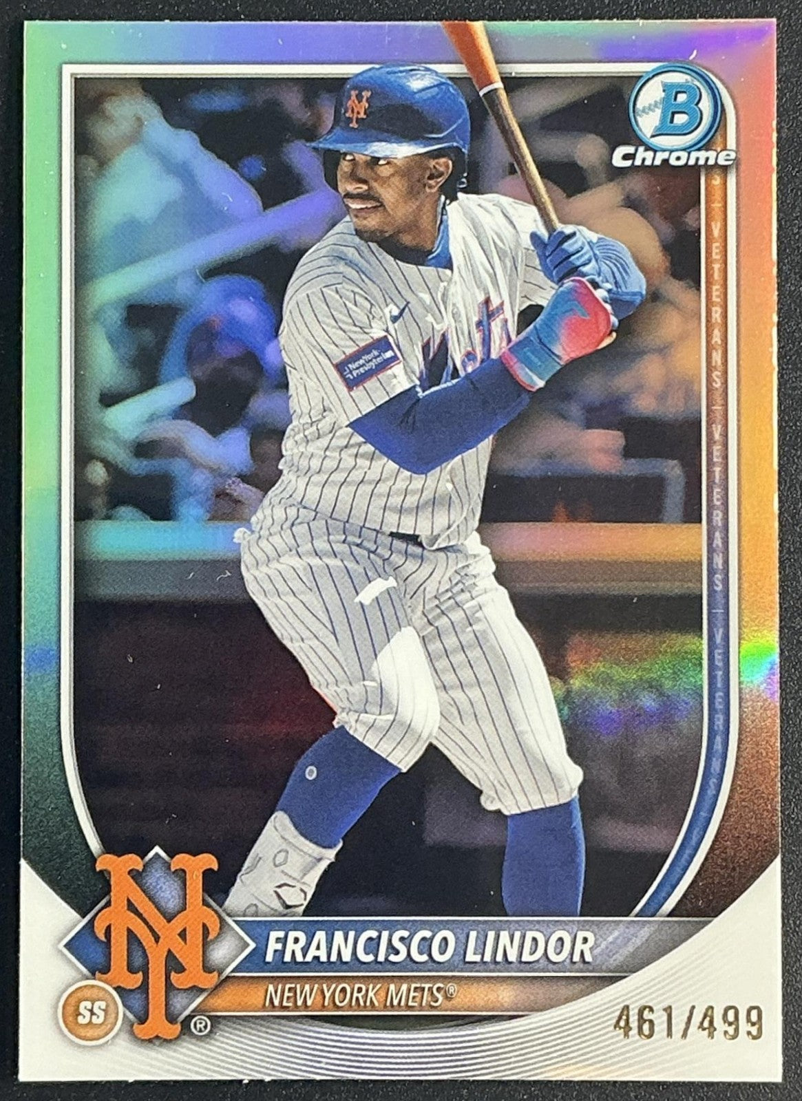 FRANCISCO LINDOR 2025 BOWMAN CHROME #59 REFRACTOR 461/499 METS