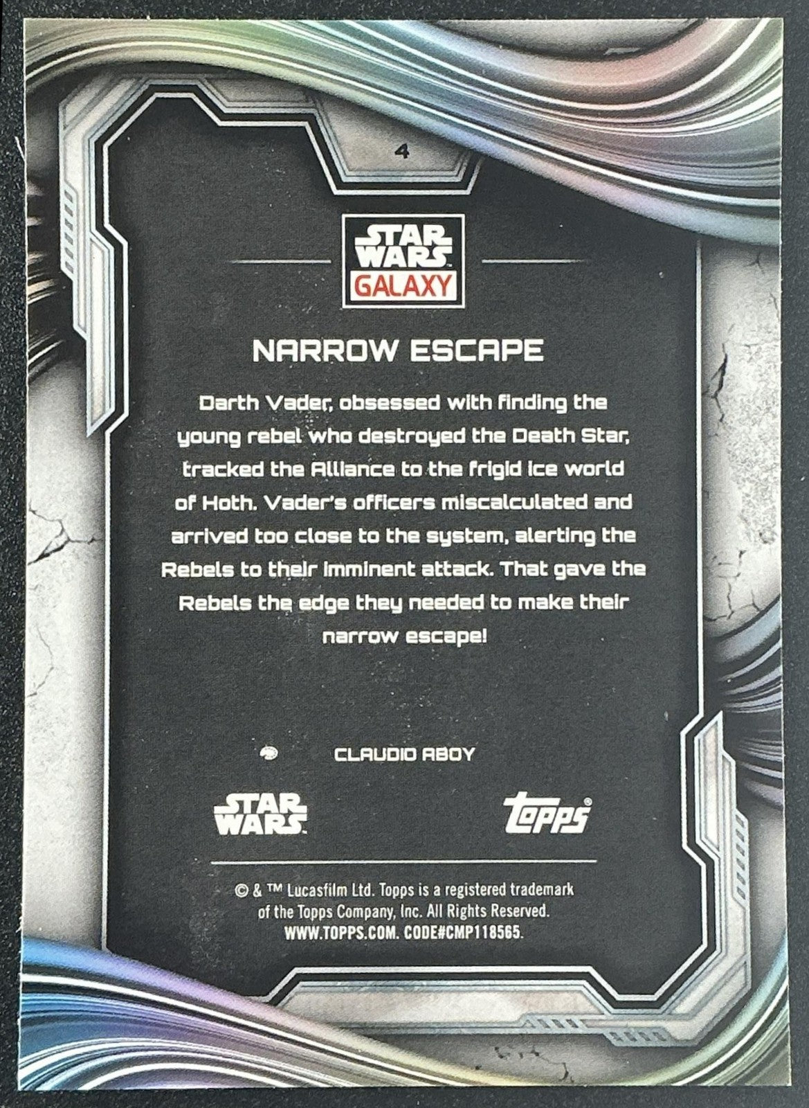 NARROW ESCAPE 2025 TOPPS CHROME STAR WARS GALAXY #4