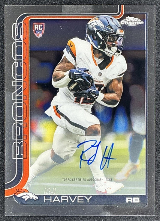 RJ HARVEY 2025 TOPPS CHROME #RA-RH ROOKIE AUTO RC BRONCOS