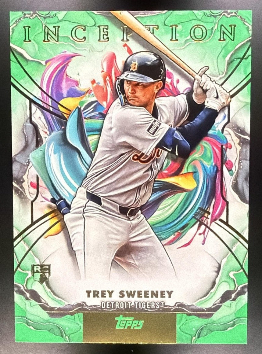 TREY SWEENEY 2025 TOPPS INCEPTION #40 GREEN RC TIGERS