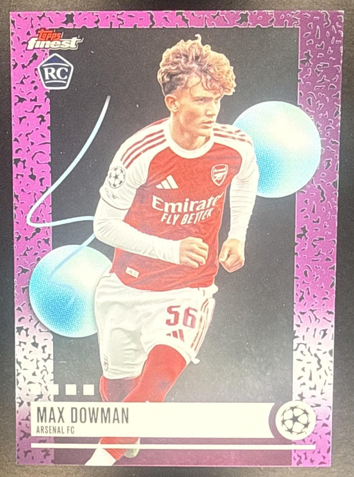 MAX DOWMAN 2025-26 TOPPS UEFA CLUB COMPETITION FINEST #356 UNCOMMON RC ARSENAL