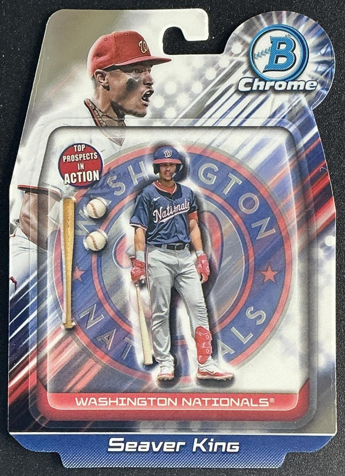 SEAVER KING 2024 BOWMAN DRAFT #BIA-8 IN ACTION NATIONALS