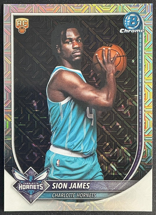 SION JAMES 2025-26 BOWMAN #BCV-33 CHROME MOJO REFRACTOR RC HORNETS