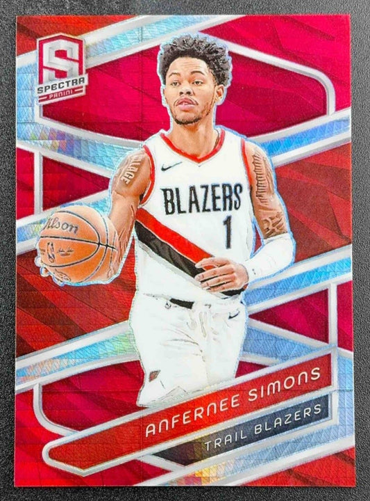 ANFERNEE SIMONS 2023-24 PANINI SPECTRA #19 INTERNATIONAL RED TRAIL BLAZERS