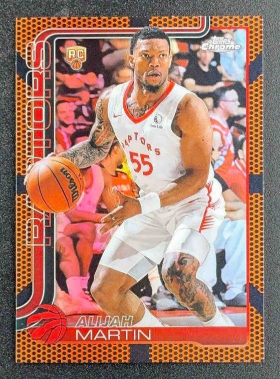 ALIJAH MARTIN 2025-26 TOPPS CHROME #290 BASKETBALL REFRACTOR RC RAPTORS