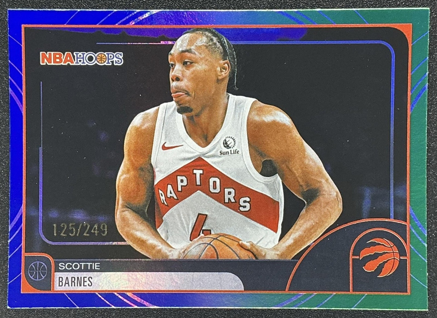 2025 Topps Hoops Scottie Barnes #234 Rainbow Green and Blue Foil /249