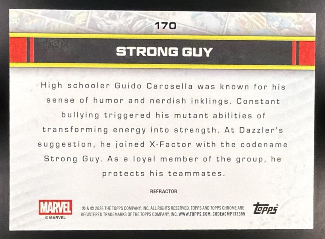 STRONG GUY 2026 TOPPS CHROME MARVEL COMICS #170 REFRACTOR
