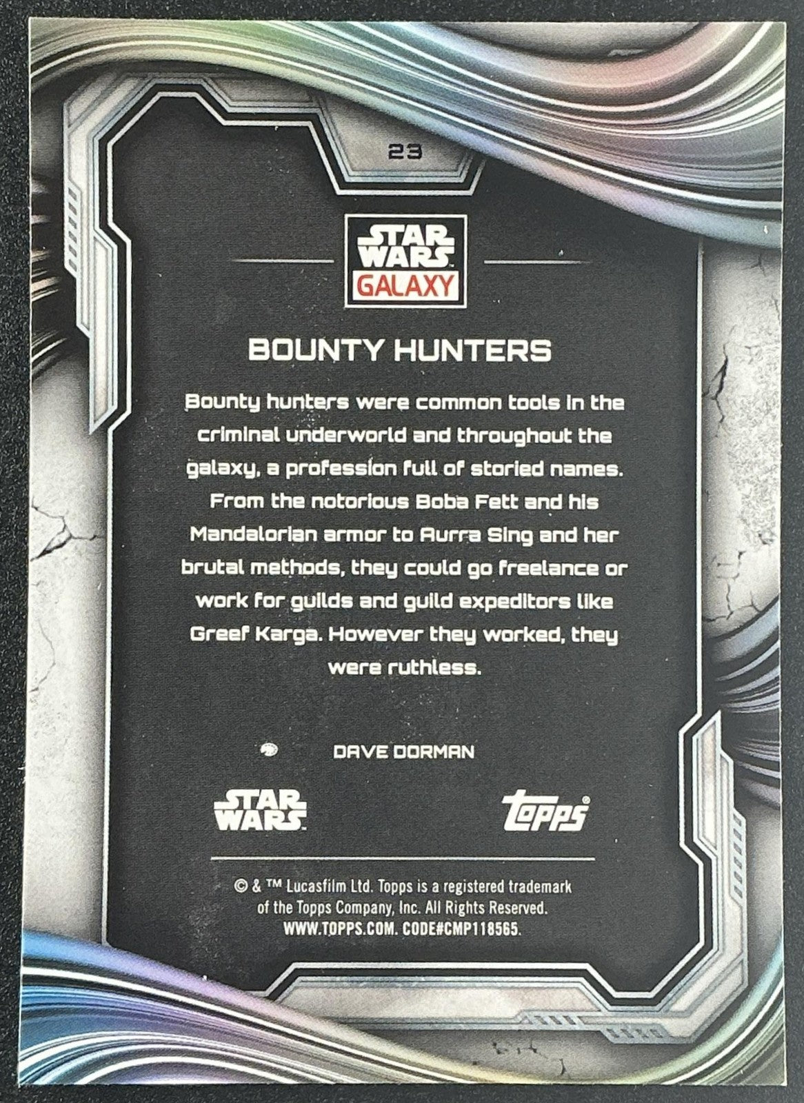 BOUNTY HUNTERS 2025 TOPPS CHROME STAR WARS GALAXY #23