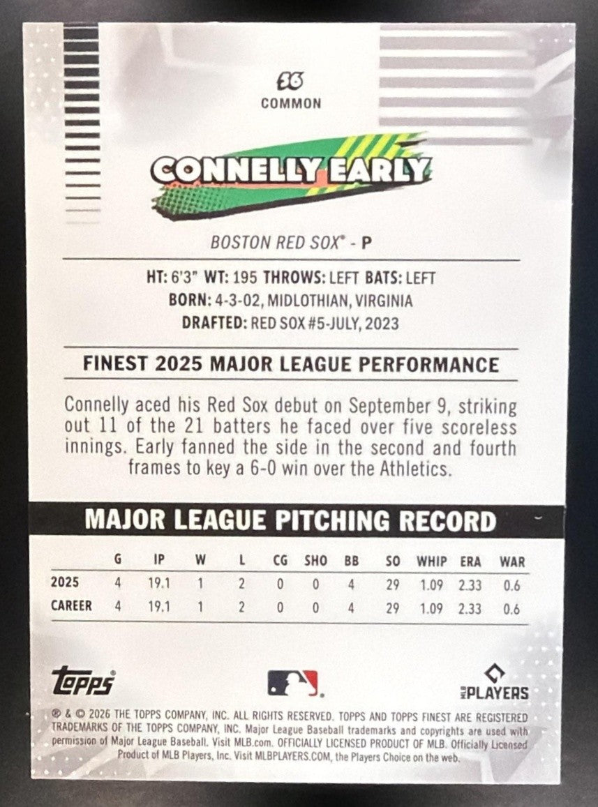 CONNELLY EARLY 2026 TOPPS FINEST #56 RC RED SOX