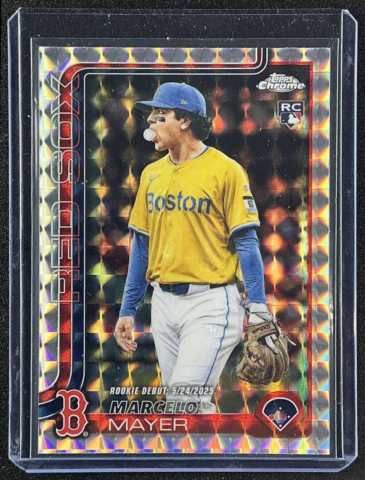MARCELO MAYER 2025 TOPPS CHROME UPDATE #USC117 GEOMETRIC REFRACTOR RC RED SOX