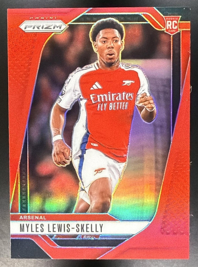 MYLES LEWIS-SKELLY 2024-25 PANINI PRIZM PREMIER LEAGUE #35 RED 76/199 RC ARSENAL