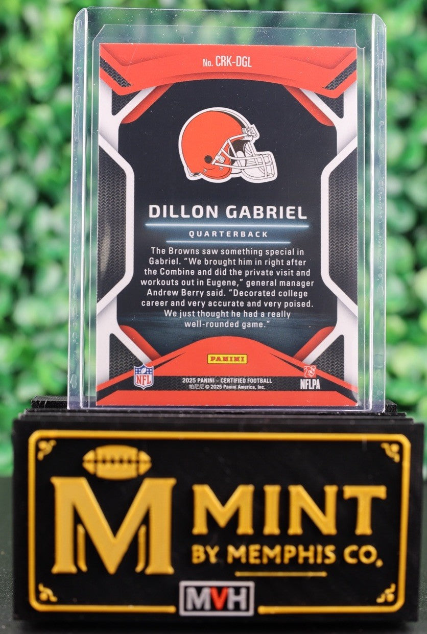 DILLON GABRIEL 2025 PANINI CERTIFIED FOOTBALL RC ROOKIES CRK-DGL BROWNS