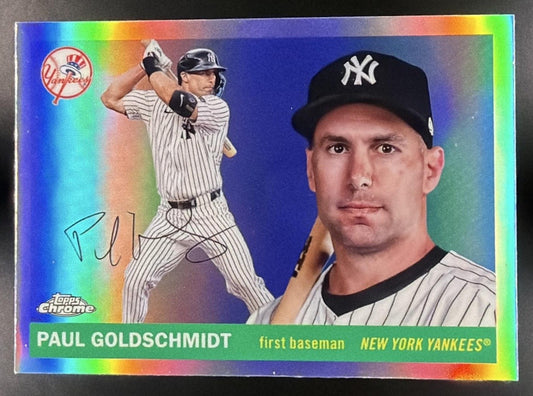 PAUL GOLDSCHMIDT 2025 TOPPS CHROME PLATINUM ANNIVERSARY #206 REFRACTOR YANKEES
