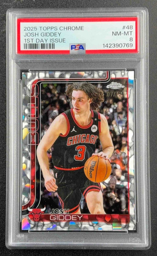 JOSH GIDDEY 2025 TOPPS CHROME 1ST DAY ISSUE SSP /12 BULLS