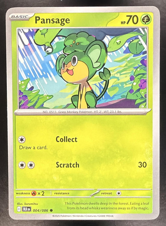 PANSAGE 2025 POKEMON BLACK BOLT #004/086 COMMON