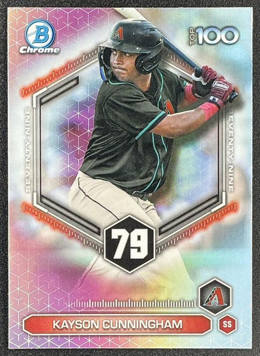 KAYSON CUNNINGHAM 2026 BOWMAN #BTP-79 SCOUTS TOP 100 CHROME DIAMONDBACKS