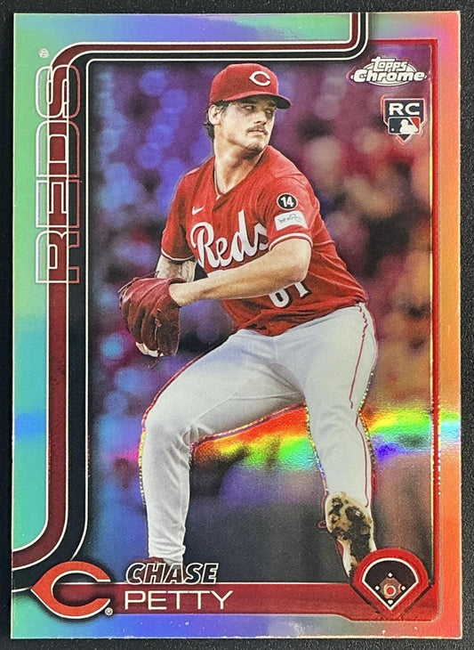 CHASE PETTY 2025 TOPPS CHROME UPDATE #USC97 REFRACTOR RC REDS
