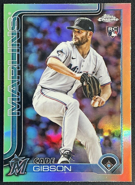 CADE GIBSON 2025 TOPPS CHROME UPDATE #USC181 REFRACTOR RC MARLINS