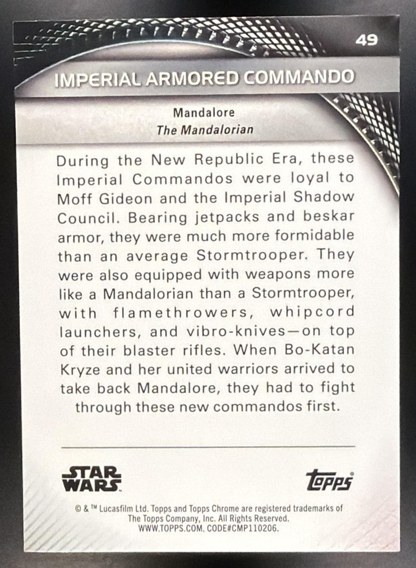 2025 Topps Star Wars Hyperspace Imperial Armored Commando #49 Galactic Dust /75