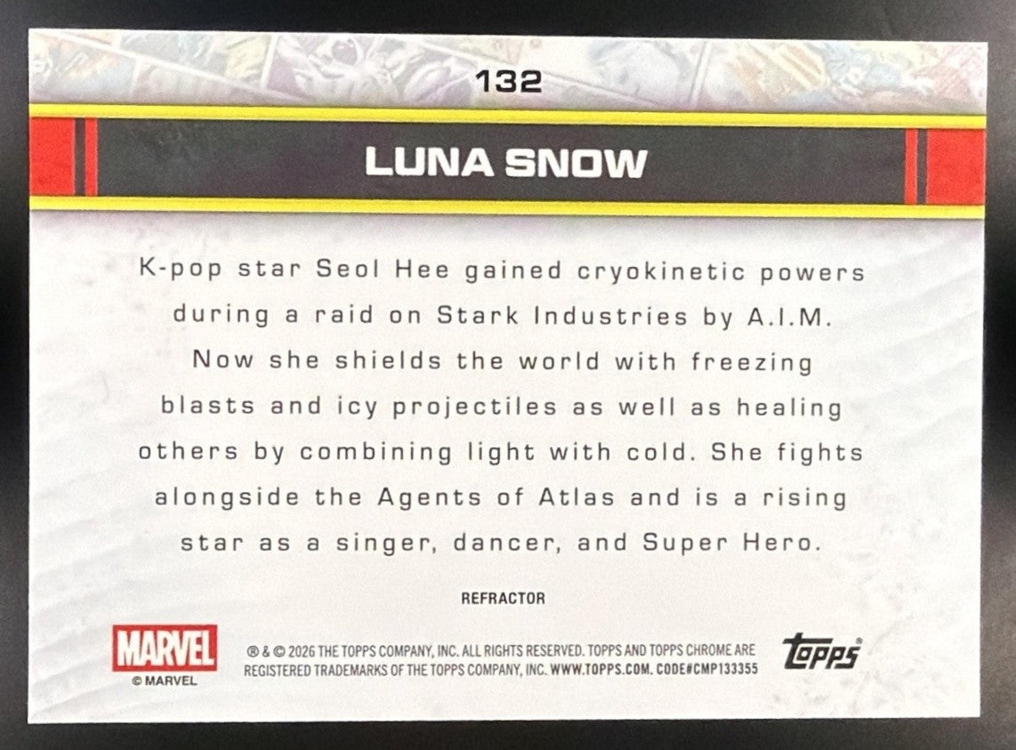LUNA SNOW 2026 TOPPS CHROME MARVEL COMICS #132 REFRACTOR