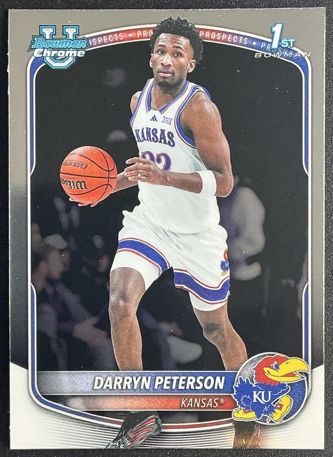 DARRYN PETERSON 2025-26 BOWMAN #BCP-2 CHROME 1ST PROSPECT JAYHAWKS