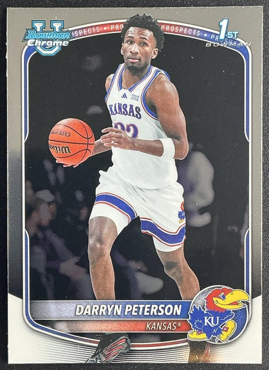DARRYN PETERSON 2025-26 BOWMAN #BCP-2 CHROME 1ST PROSPECT JAYHAWKS