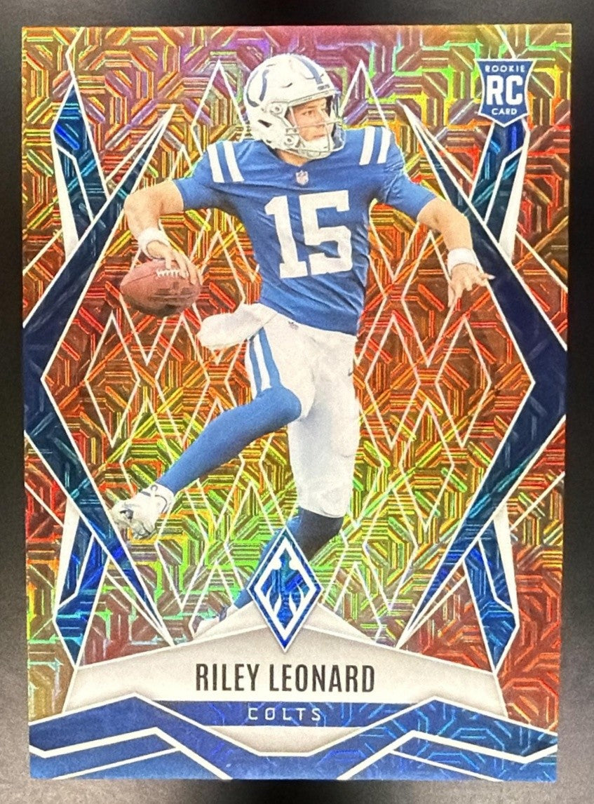 RILEY LEONARD 2025 PANINI PHOENIX #170 FIRE BURST PRIZM 97/350 RC COLTS