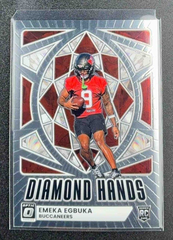 EMEKA EGBUKA 2025 PANINI DONRUSS OPTIC #4 DIAMOND HANDS RC BUCCANEERS