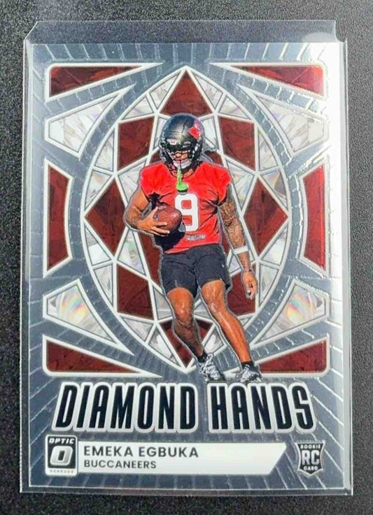 EMEKA EGBUKA 2025 PANINI DONRUSS OPTIC #4 DIAMOND HANDS RC BUCCANEERS