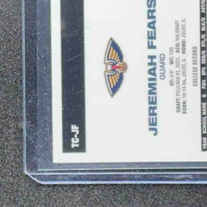 JEREMIAH FEARS 2025-26 TOPPS #TC-JF 1980-81 CHROME MOJO REFRACTOR RC PELICANS