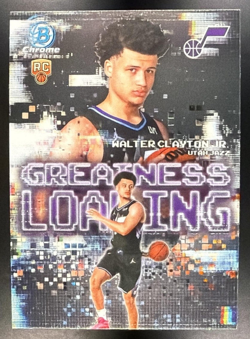 WALTER CLAYTON JR. 2025-26 BOWMAN #GL-18 CHROME GREATNESS LOADING RC JAZZ