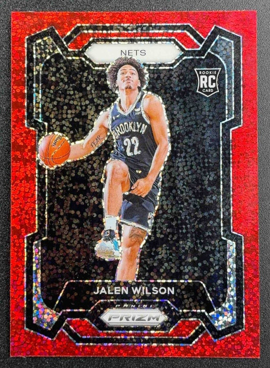 JALEN WILSON 2023-24 PANINI PRIZM #128 PRIZMS RED SPARKLE RC NETS