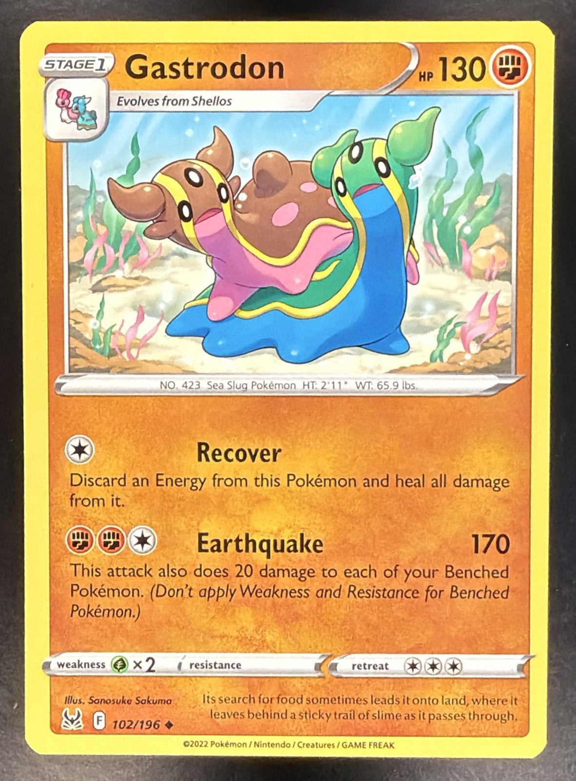 GASTRODON 2022 POKEMON SWORD & SHIELD LOST ORIGIN #102/196