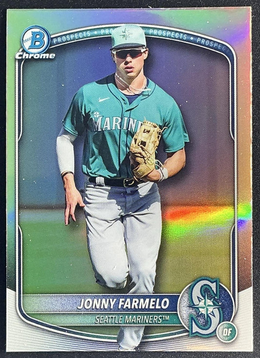 JONNY FARMELO 2025 BOWMAN DRAFT #BDC-163 CHROME REFRACTOR MARINERS