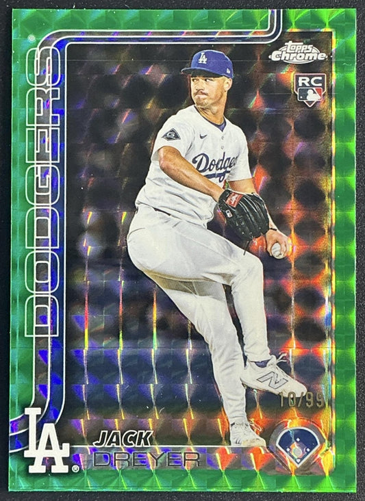 2025 Topps Chrome Update Jack Dreyer #USC39 Green Geometric Refractor /99 RC
