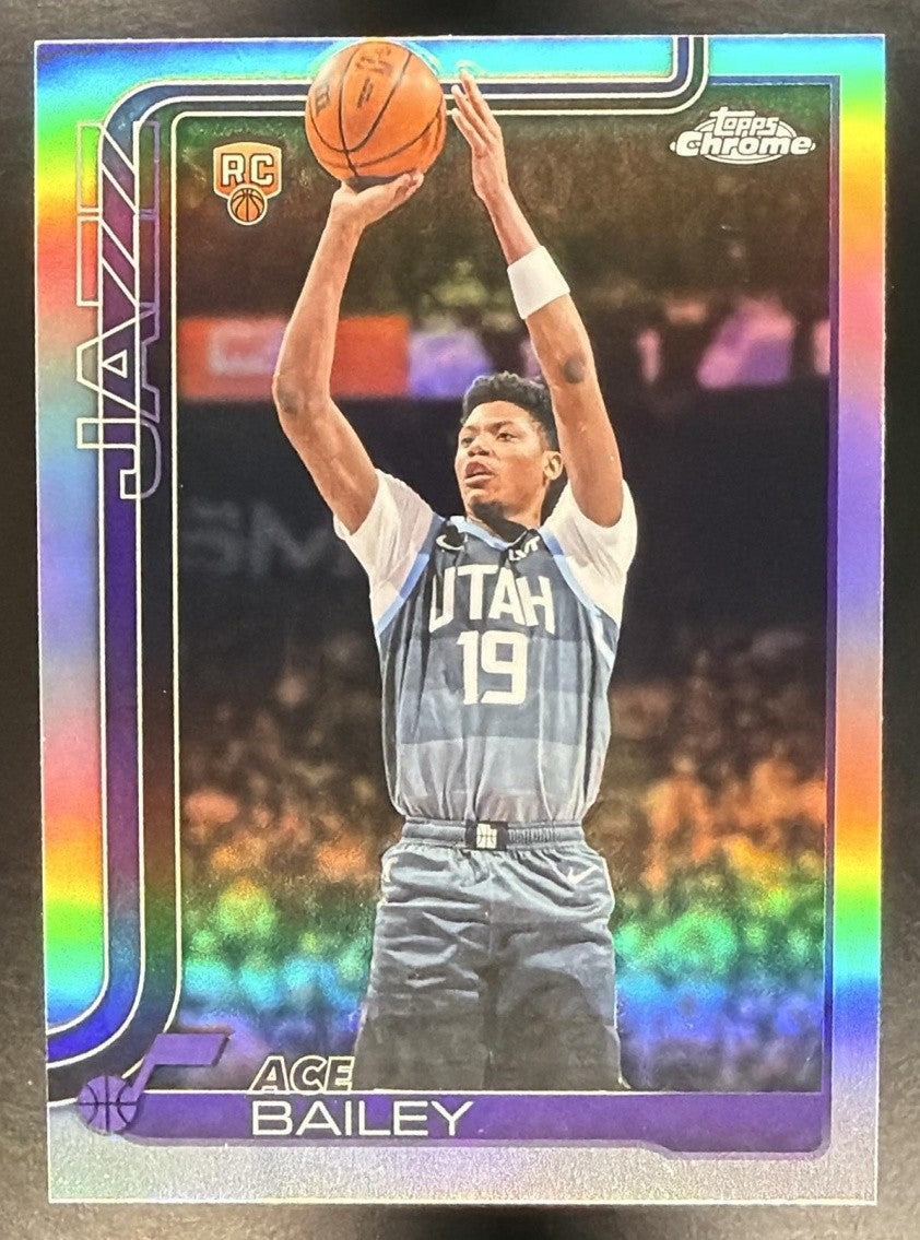 ACE BAILEY 2025-26 TOPPS CHROME UPDATE #155 REFRACTOR RC JAZZ