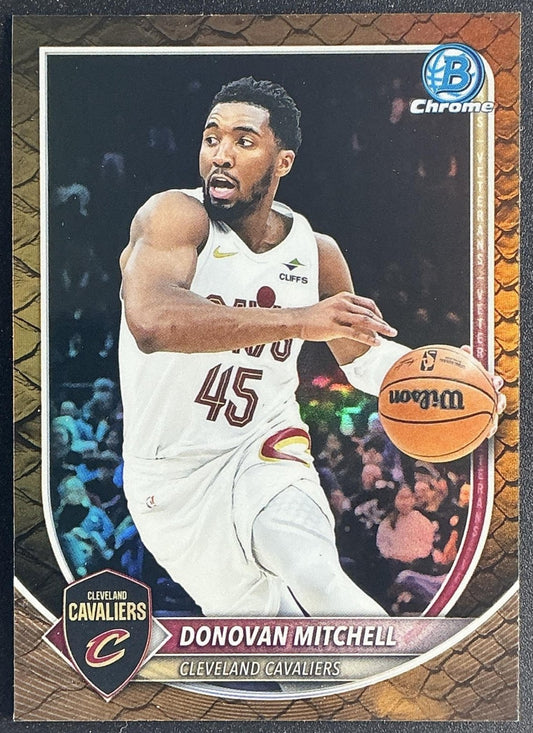 DONOVAN MITCHELL 2025-26 BOWMAN #BCV-91 CHROME REPTILIAN REFRACTOR CAVALIERS