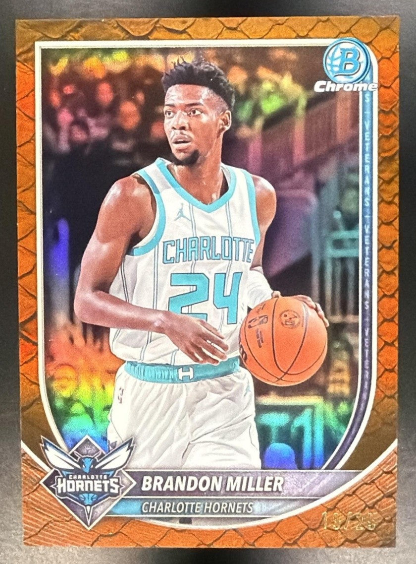 2025 Bowman Brandon Miller #BCV-87 Chrome Reptilian Orange Refractor /25