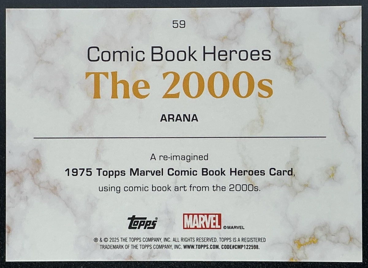 2025 Topps Marvel 1975 Golden Anniversary Arana #59 Gold Mini Diamonds /199