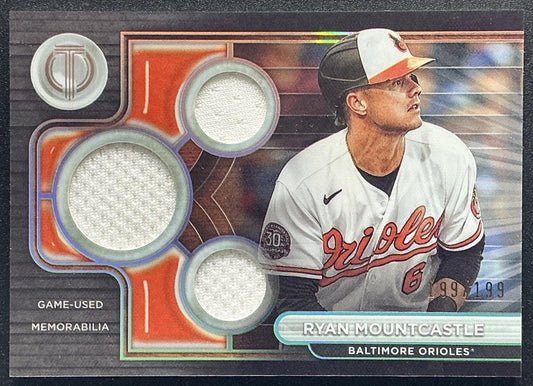 RYAN MOUNTCASTLE 2024 TOPPS TRIBUTE #TTR-RM TRIPLE RELICS 199/199 ORIOLES