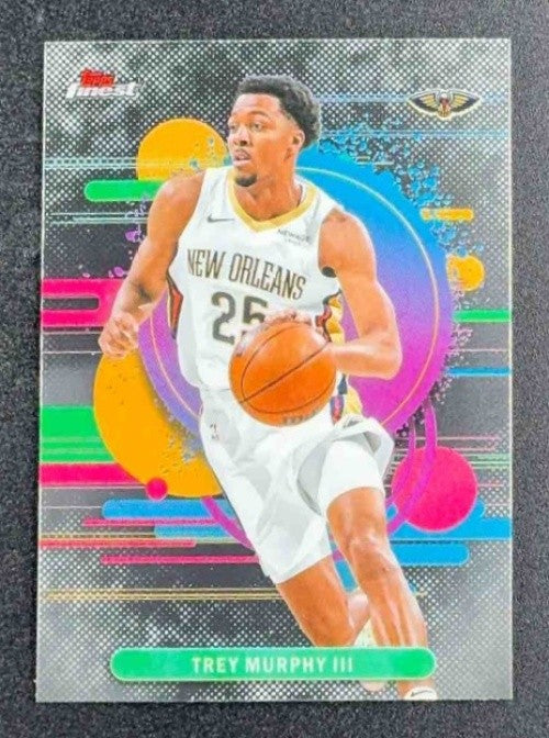 TREY MURPHY III 2025-26 TOPPS FINEST #96 COMMON OIL SPILL REFRACTOR PELICANS