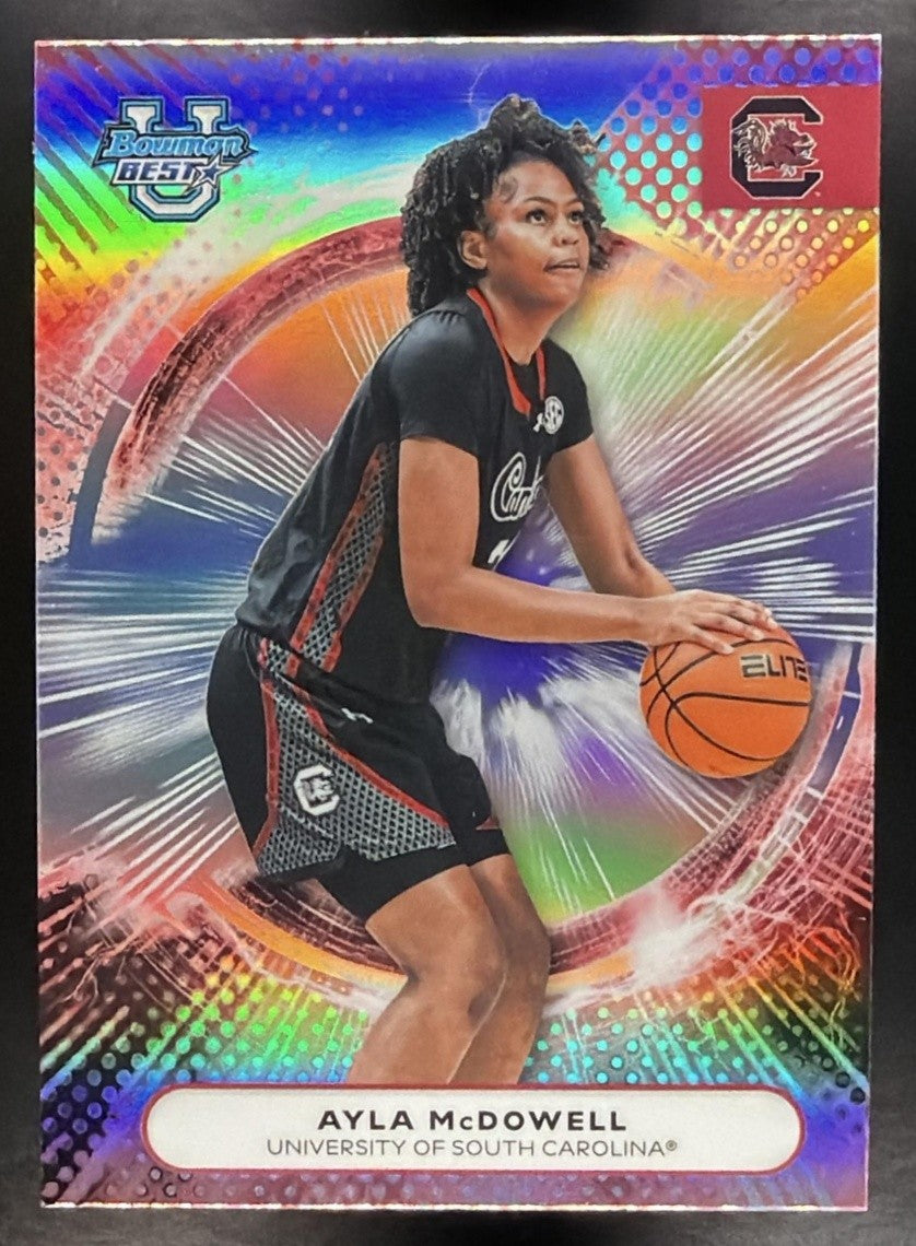 AYLA MCDOWELL 2025-26 BOWMAN BEST UNIVERSITY #92 REFRACTOR GAMECOCKS