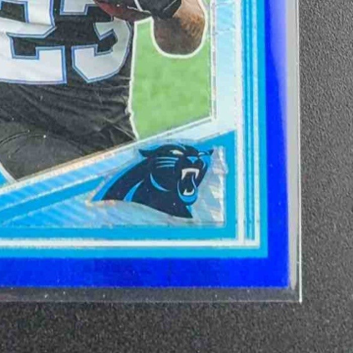 2025 Panini Donruss Optic Trevor Etienne #222 Rated Rookie Blue Hyper Prizm