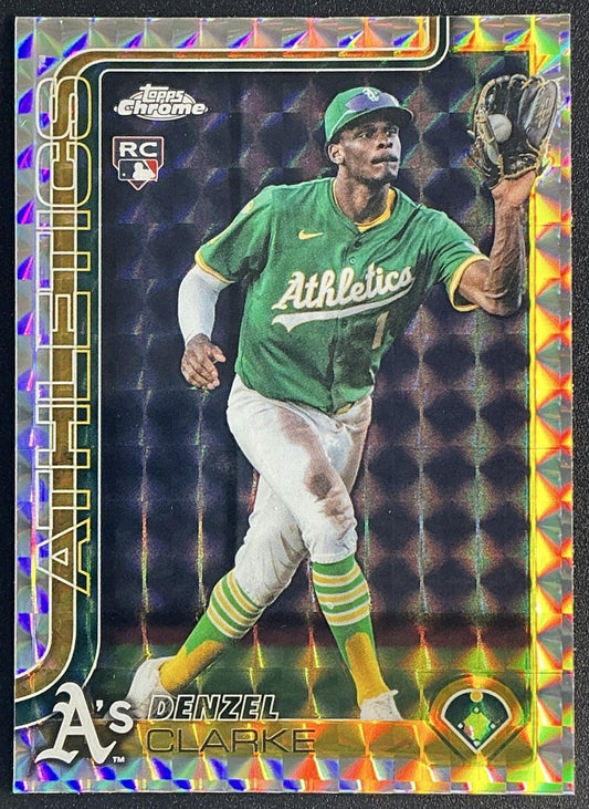 DENZEL CLARKE 2025 TOPPS CHROME UPDATE #USC15 GEOMETRIC REFRACTOR RC ATHLETICS