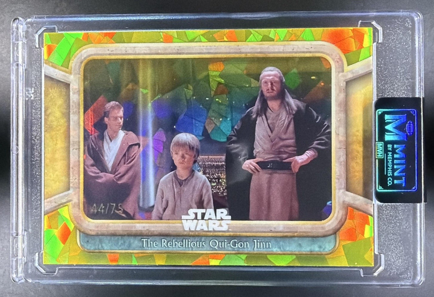 2024 Topps Chrome Sapphire Star Wars The Phantom Menace Qui-Gon Jinn Yellow /75